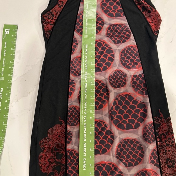 Vintage Red and Black Hexagonal Patterned Dress NWT XL - Picture 12 of 16